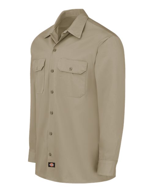 Dickies Heavyweight Cotton Long Sleeve Shirt 5549 Custom Embroidered Business Logo