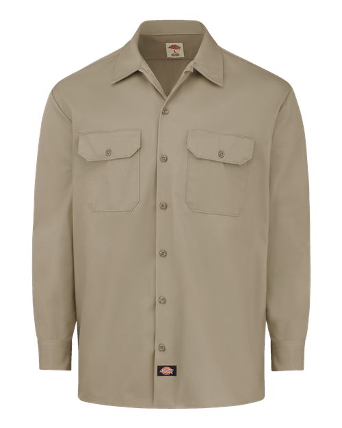 Dickies Industrial Colorblocked Long Sleeve Shirt - Tall Sizes 5524T Custom Embroidered Business Logo