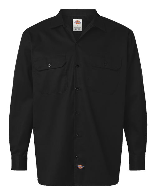 Dickies Long Sleeve Work Shirt - Tall Sizes 5574T Custom Embroidered Business Logo