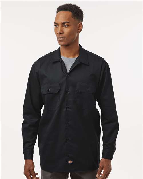 Custom Embroidered Dickies Long Sleeve Work Shirt - Tall Sizes 5574T