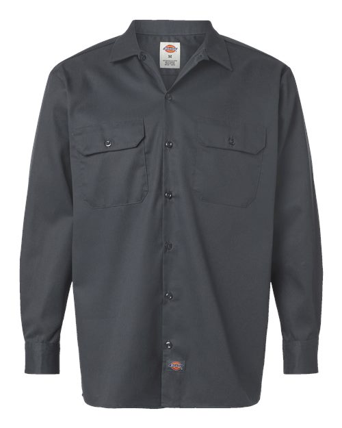 Dickies Long Sleeve Work Shirt - Tall Sizes 5574T Custom Embroidered Business Logo