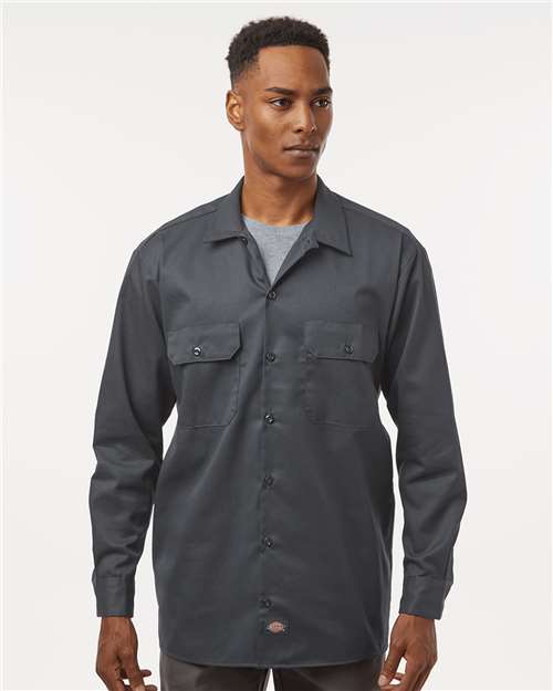 Custom Embroidered Dickies Long Sleeve Work Shirt - Tall Sizes 5574T
