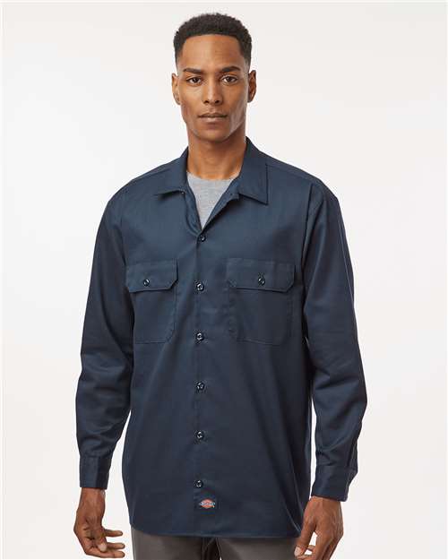 Custom Embroidered Dickies Long Sleeve Work Shirt - Tall Sizes 5574T
