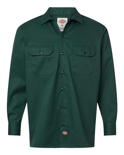 Dickies Long Sleeve Work Shirt - Tall Sizes 5574T Custom Embroidered Business Logo