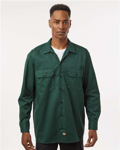 Custom Embroidered Dickies Long Sleeve Work Shirt - Tall Sizes 5574T