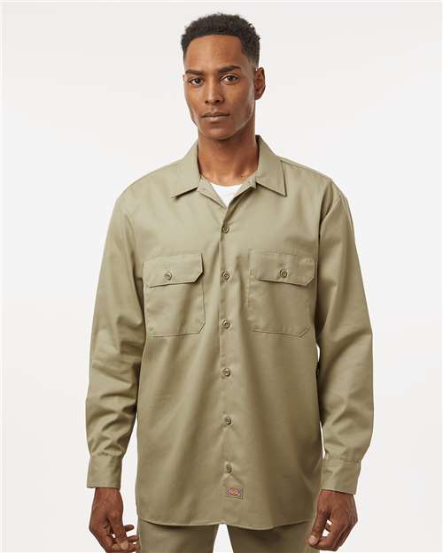 Custom Embroidered Dickies Long Sleeve Work Shirt - Tall Sizes 5574T