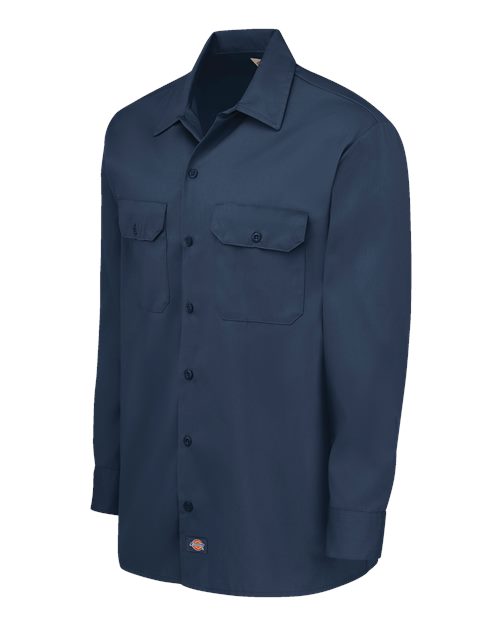 Dickies Long Sleeve Work Shirt - Tall Sizes 5574T Custom Embroidered Business Logo