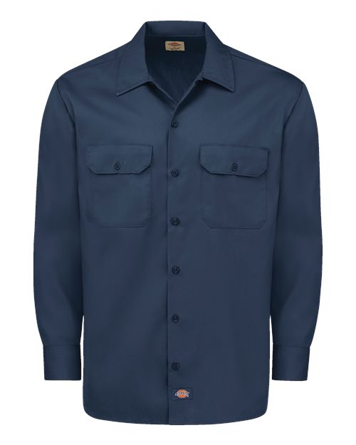 Dickies Long Sleeve Work Shirt - Tall Sizes 5574T Custom Embroidered Business Logo