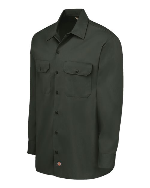 Dickies Long Sleeve Work Shirt - Tall Sizes 5574T Custom Embroidered Business Logo