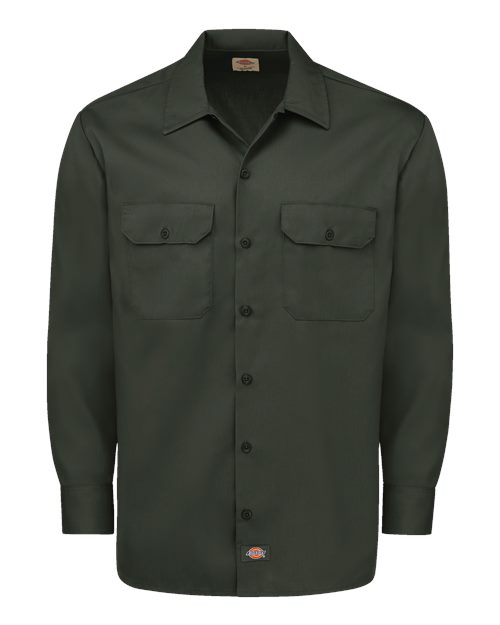 Dickies Long Sleeve Work Shirt - Tall Sizes 5574T Custom Embroidered Business Logo