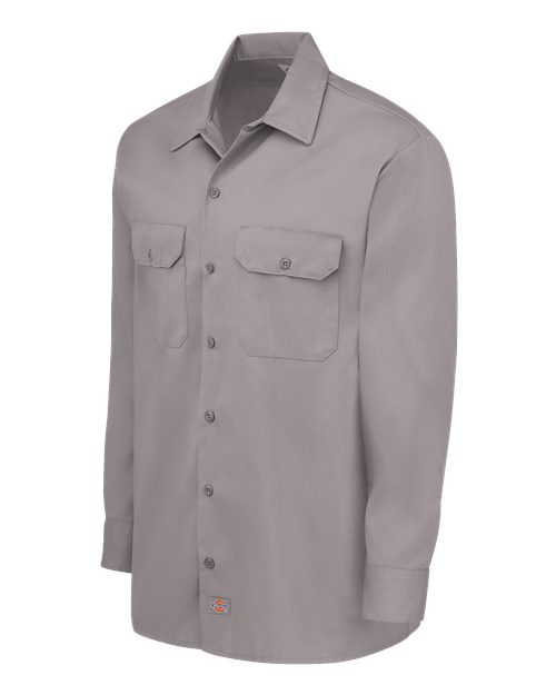 Dickies Long Sleeve Work Shirt - Tall Sizes 5574T Custom Embroidered Business Logo