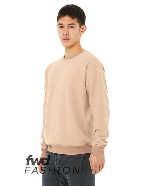BELLA + CANVAS FWD Fashion Sueded Drop Shoulder Sweatshirt 3345 Custom Embroidered Business Logo