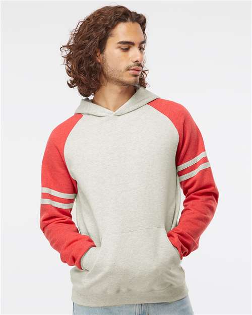 Custom Embroidered JERZEES Nublend® Varsity Colorblocked Raglan Hooded Sweatshirt 97CR