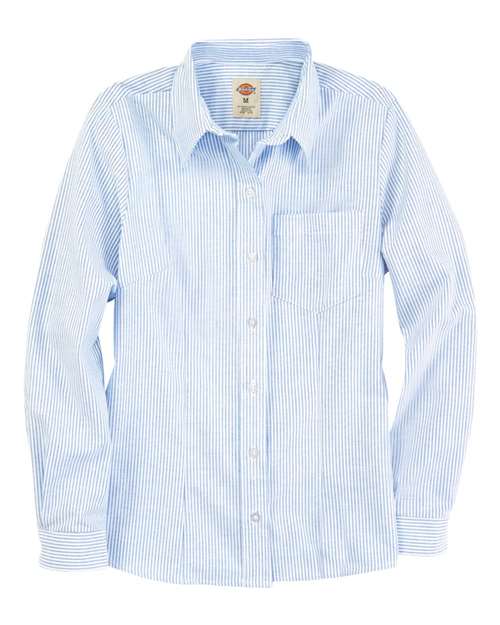 Dickies Women's Oxford Long Sleeve Shirt L254 Custom Embroidered Business Logo