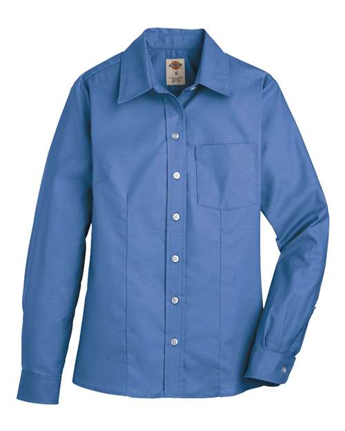 Dickies Women's Oxford Long Sleeve Shirt L254 Custom Embroidered Business Logo