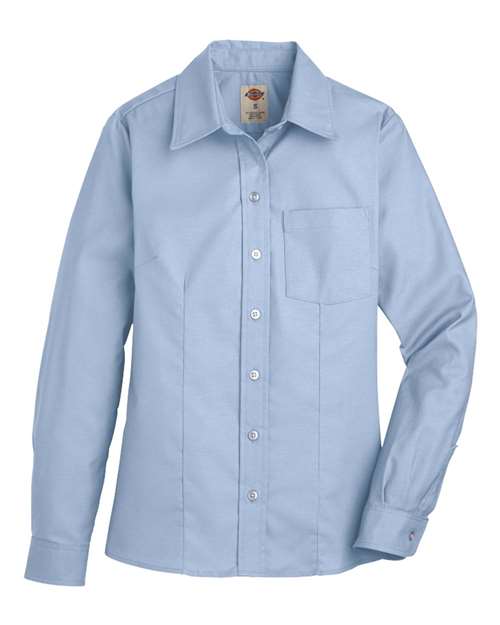 Dickies Women's Oxford Long Sleeve Shirt L254 Custom Embroidered Business Logo