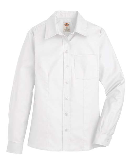 Dickies Women's Oxford Long Sleeve Shirt L254 Custom Embroidered Business Logo