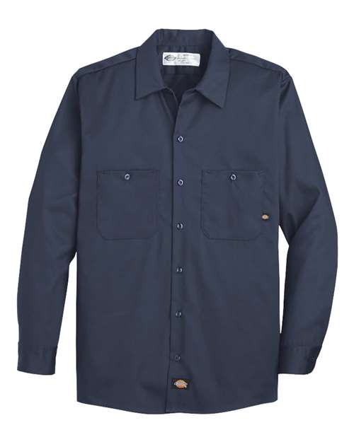 Dickies Industrial Cotton Long Sleeve Work Shirt L307 Custom Embroidered Business Logo