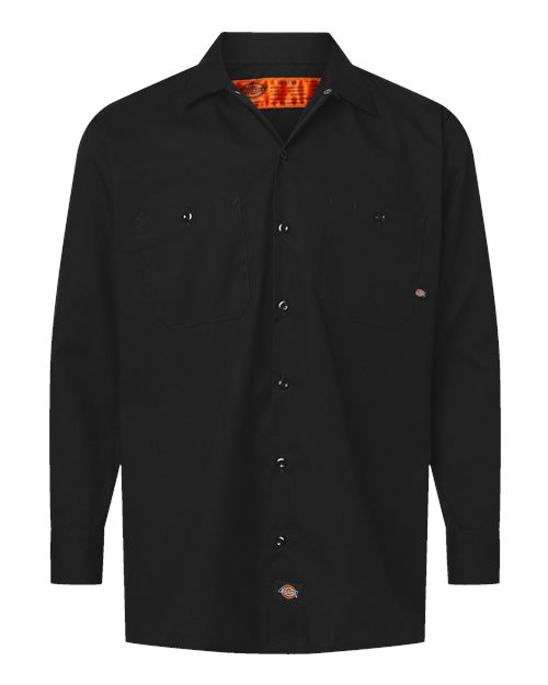Dickies Industrial Cotton Long Sleeve Work Shirt - Tall Sizes L307T Custom Embroidered Business Logo