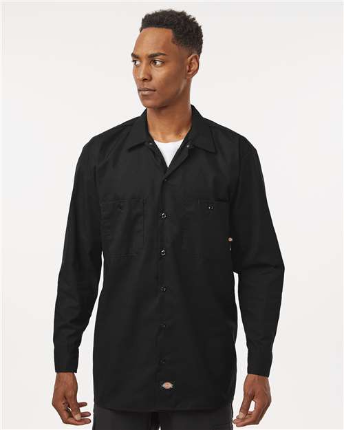 Custom Embroidered Dickies Industrial Long Sleeve Work Shirt L535