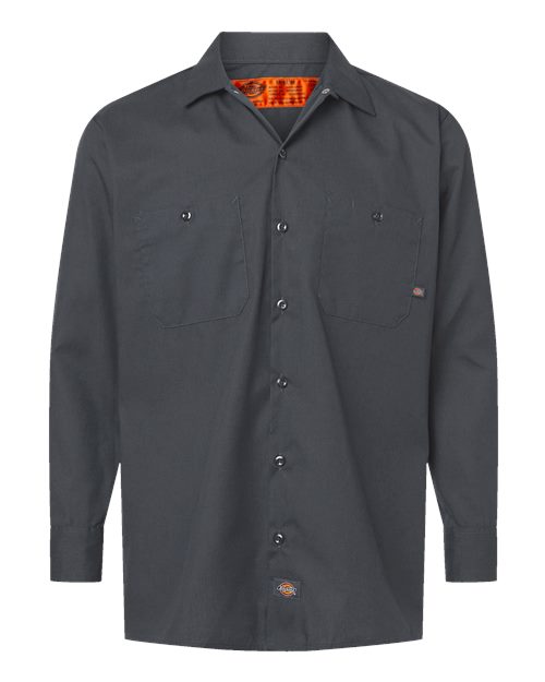Dickies Industrial Long Sleeve Work Shirt L535 Custom Embroidered Business Logo