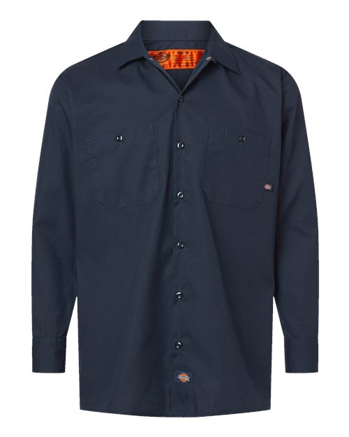Dickies Industrial Long Sleeve Work Shirt L535 Custom Embroidered Business Logo