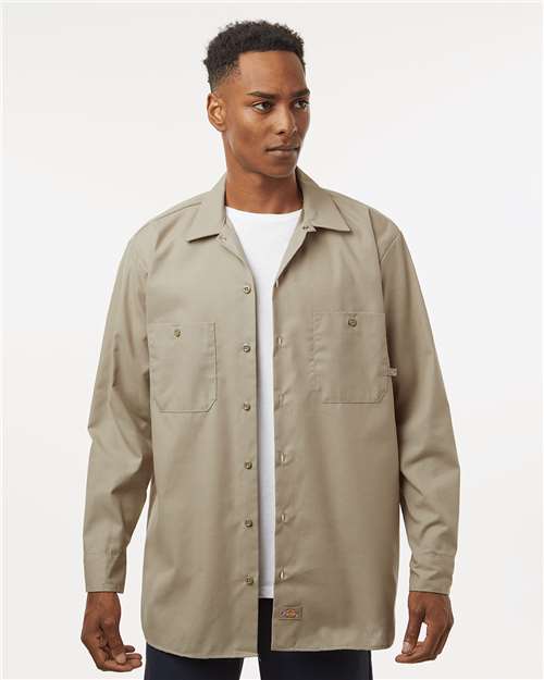 Custom Embroidered Dickies Industrial Long Sleeve Work Shirt L535