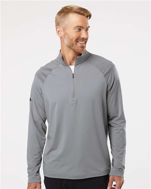 Custom Embroidered Adidas Shoulder Stripe Quarter-Zip Pullover A520