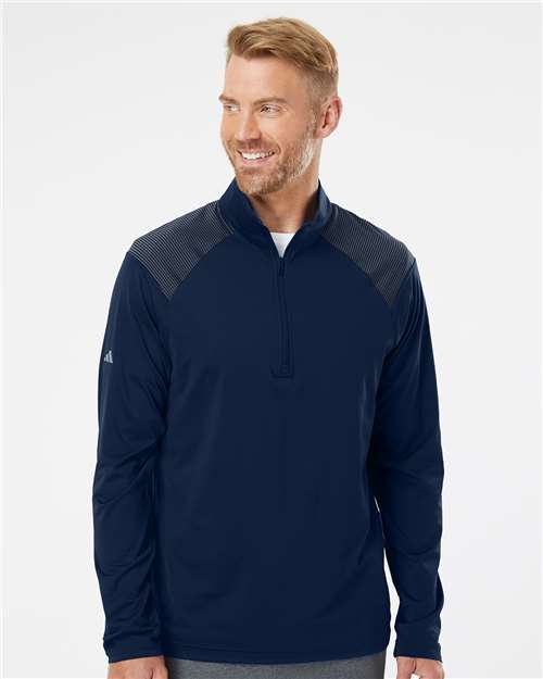 Custom Embroidered Adidas Shoulder Stripe Quarter-Zip Pullover A520