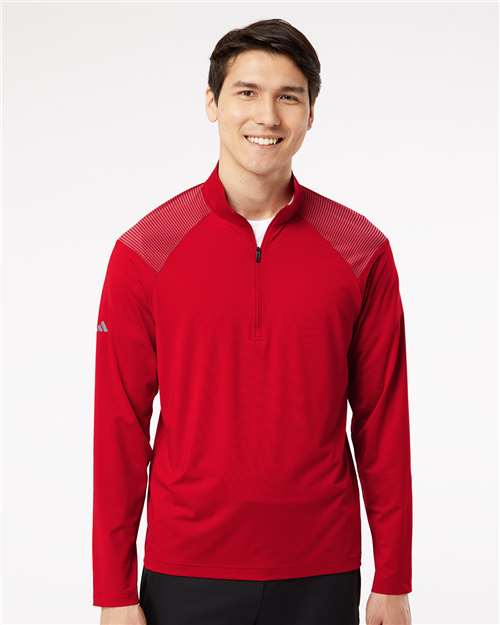 Custom Embroidered Adidas Shoulder Stripe Quarter-Zip Pullover A520