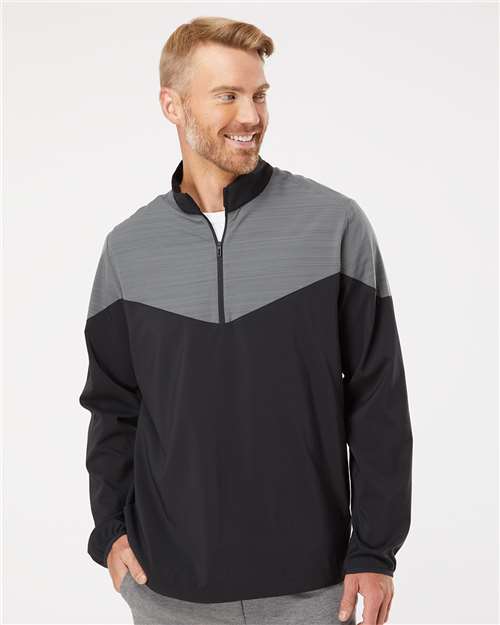 Custom Embroidered Adidas Heather Chevron Quarter-Zip Windshirt A546