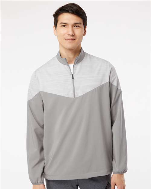 Custom Embroidered Adidas Heather Chevron Quarter-Zip Windshirt A546