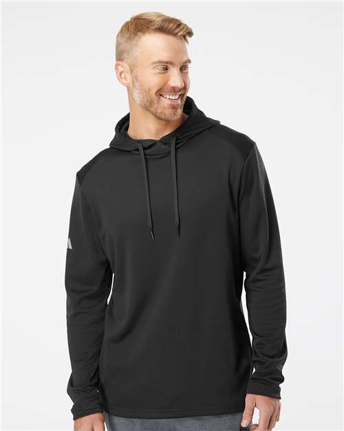 Custom Embroidered Adidas Textured Mixed Media Hooded Sweatshirt A530