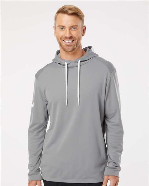 Custom Embroidered Adidas Textured Mixed Media Hooded Sweatshirt A530