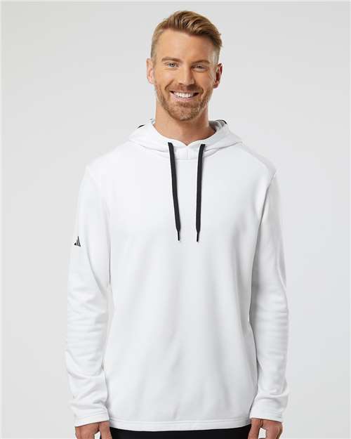 Custom Embroidered Adidas Textured Mixed Media Hooded Sweatshirt A530