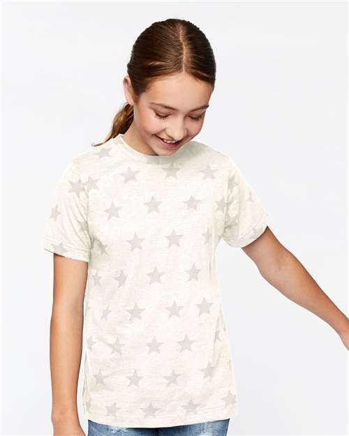 Custom Embroidered Code Five Youth Star Print Tee 2229