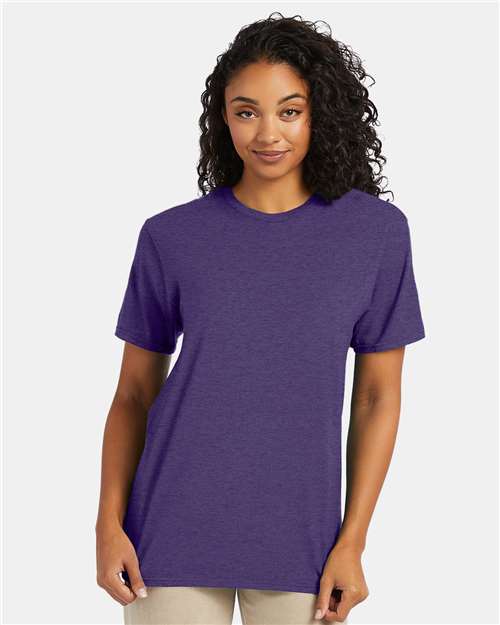 Custom Embroidered Hanes Perfect-T T-Shirt 4980 Grape Smash Heather