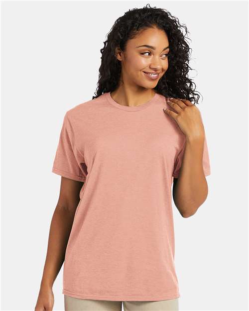 Custom Embroidered Hanes Perfect-T T-Shirt 4980 Marbled Cantaloupe