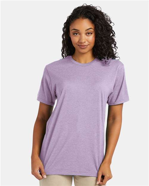 Custom Embroidered Hanes Perfect-T T-Shirt 4980 Marbled Pale Violet