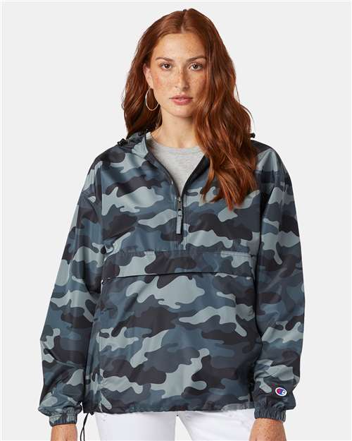 Custom Embroidered Champion Hooded Packable Quarter-Zip Jacket CO200