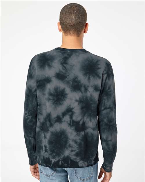 Independent Trading Co. Midweight Tie-Dyed Crewneck Sweatshirt PRM3500TD Custom Embroidered Business Logo