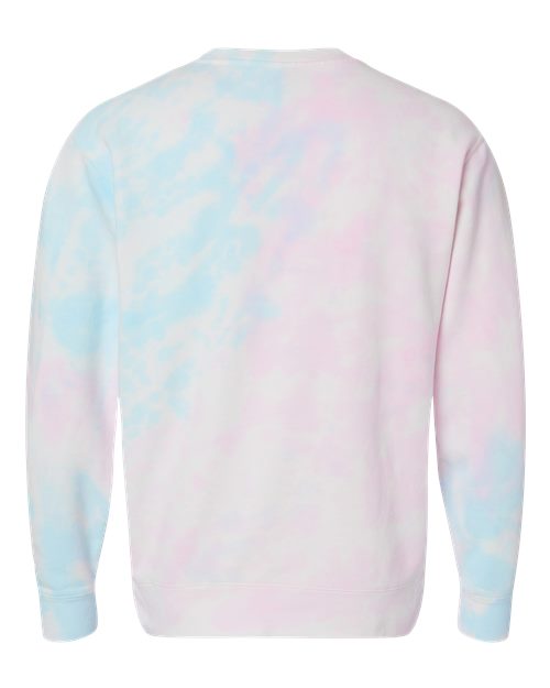 Independent Trading Co. Midweight Tie-Dyed Crewneck Sweatshirt PRM3500TD Custom Embroidered Business Logo