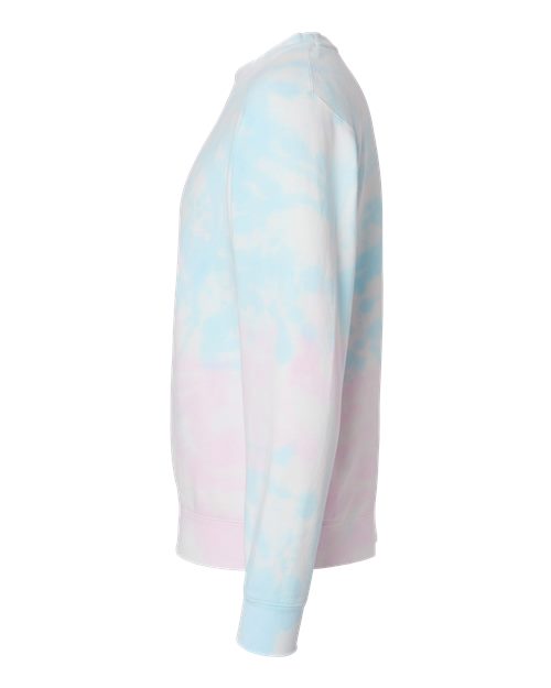 Independent Trading Co. Midweight Tie-Dyed Crewneck Sweatshirt PRM3500TD Custom Embroidered Business Logo