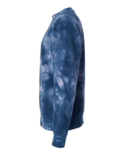 Independent Trading Co. Midweight Tie-Dyed Crewneck Sweatshirt PRM3500TD Custom Embroidered Business Logo