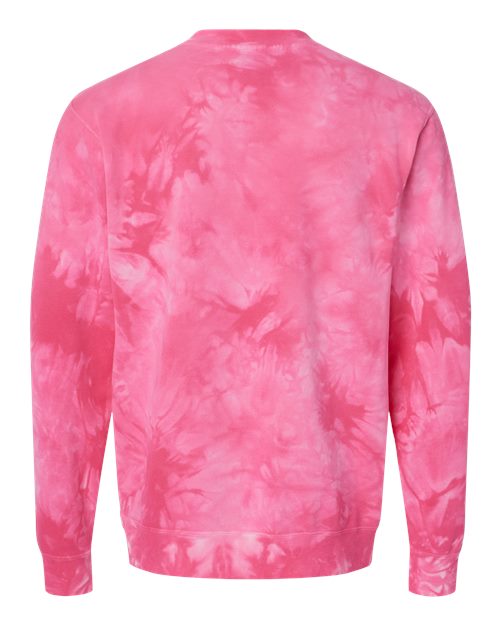 Independent Trading Co. Midweight Tie-Dyed Crewneck Sweatshirt PRM3500TD Custom Embroidered Business Logo