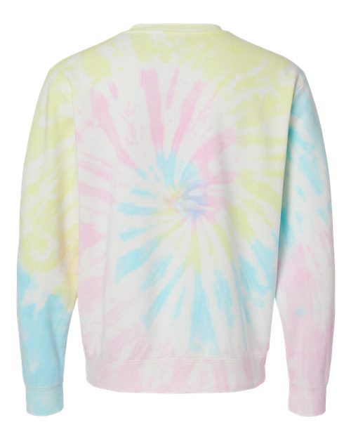 Independent Trading Co. Midweight Tie-Dyed Crewneck Sweatshirt PRM3500TD Custom Embroidered Business Logo