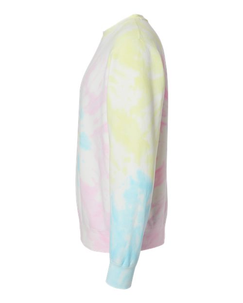 Independent Trading Co. Midweight Tie-Dyed Crewneck Sweatshirt PRM3500TD Custom Embroidered Business Logo