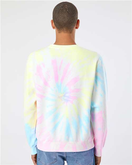 Independent Trading Co. Midweight Tie-Dyed Crewneck Sweatshirt PRM3500TD Custom Embroidered Business Logo