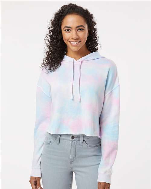 Custom Embroidered Independent Trading Co. Women’s Lightweight Crop Hooded Sweatshirt AFX64CRP