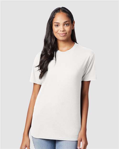 Custom Embroidered Hanes Perfect-T Triblend T-Shirt 42TB Eco White